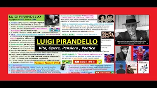 ✅ LUIGI PIRANDELLO  vita, opere, pensiero, poetica  riassunto semplice x scuole medie