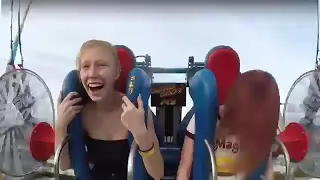 Girl screams and passes out on slingshot ride (windows edit)