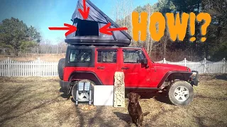 How To Get LARGE DOG in Roof Top Tent - DIY