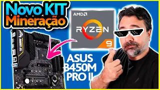 🔥 MAIS UM KIT DE MINERAÇÃO Ryzen 9 3900 Asus TUF B450M GAMING PRO II - CPU MINING CPU MINER