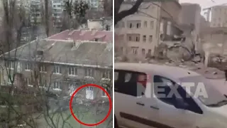 Missili ipersonici russi su Kiev: i bimbi in fuga dall’asilo e un edificio raso al suolo