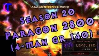 Diablo III Season 20 - TrepChains Paragon 2800 - 4man GR 140