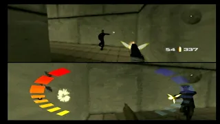 Golden Eye N64: Temple - Power Weapons, Multiplayer Gameplay #2