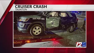 Mass. state trooper injured after cruiser struck by suspected impaired driver