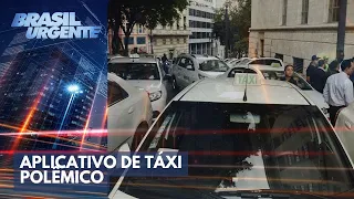 Taxistas protestam contra aplicativo "SP Táxi" | Brasil Urgente