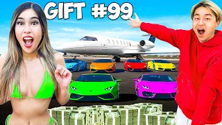 Surprising My Girlfriend With 100 Gifts in 24 hours!!