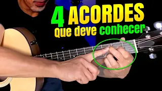 4 ACORDES que todos DEVEM SABER - Use em todas as musicas - Prof. Sidimar Antunes🎸