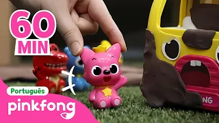 🚌 Vem cá! Vamos pegar Ônibus Amarelo | + Completo | Pinkfong, Bebê Tubarão! Canções para Crianças