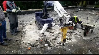 Floor hacking with radio control demolition robot