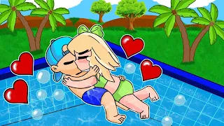 ¡BEBE PECHOCHIN Y BEBE NANI SE BESAN EN LA PISCINA! 😳💖 EN MINECRAFT