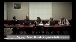 Concord Select Board - August 9, 2021