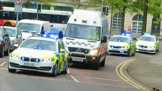 DO NOT PASS!! - ARMED POLICE ESCORT CAT A MURDER SUSPECT + Police cars & Fire Engines Responding!