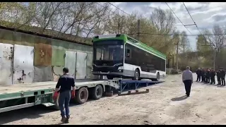 в Пензу прибыл новый троллейбус для тестирования.