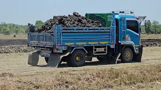 งานใหญ่ยืนสองเลยไม่แบกจะแดกอะไร Excavator loading Truck