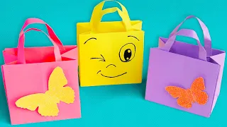 How to make a paper box without glue. Paper bag. Gift box gift bag