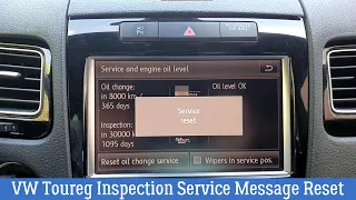 VW Touareg Inspection Service Message Reset.