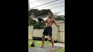 FitPro Hawaii Workout - 40 kg./88 lbs. Clean & Jerk, Snatch Practice - age 52, May 23, 2021, 6:58 pm