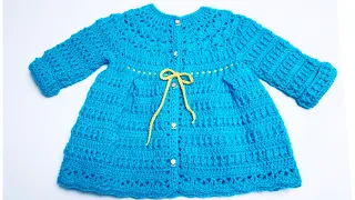 Crochet coat, sweater, jacket or cardigan for girls 2-3 years + / Toddler girls crochet coat - EASY
