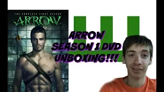 Unboxing Arrow: The Complete First Season DVD.