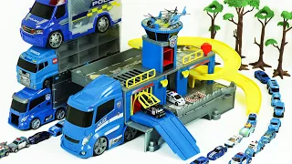 Police headquarters Truck Toys with Mini Police Car Slide Play