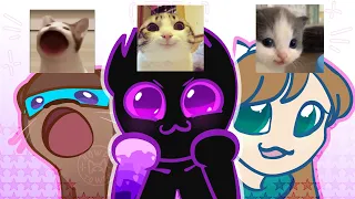 😺Райм и остальные MineBand стали котиками из мемов😂| Фиксплей за компанию |Face like a cat meme|