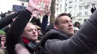 Interpellation d'Alexei Navalny à Moscou 28/01/2018 - Москва задержание Навального