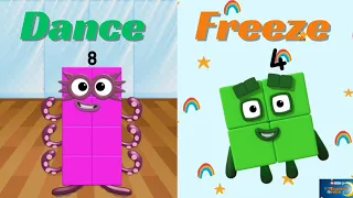 The Dance Freeze Song with number blocks| Freeze Dance | numberblocks