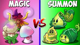 Team MAGIC vs SUMMON - Who Will Win? - PvZ 2 Team Plant VS Team Plant