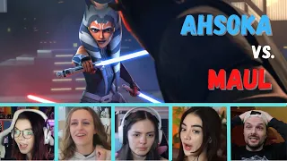 Reactors Reaction to AHSOKA TANO Fighting DARTH MAUL | The Clone Wars 7x10 The Phantom Apprentice