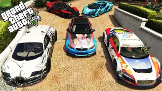 GTA 5 - Stealing Luxury Liberty Walk Cars with Michael! (Real Life Cars#59)