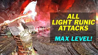 LEVIATHAN AXE - ALL MAX LEVEL LIGHT RUNIC ATTACKS | GOD OF WAR RAGNAROK 4K