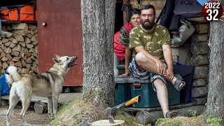 Уехали с женой жить в тайгу Приполярного Урала. Рыбалка. Гости на вертолете. Пельмени из рыбы. 32с