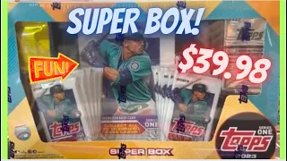 NEW! 🚨 Super Box 2023 Topps Series 1 ⚾ FUN!! 10 Packs 1 Pin 1 Silver Pack 1 Oversized Card