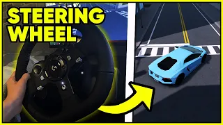 Playing ROBLOX with a STEERING WHEEL!!! (Emergency Response Liberty County)