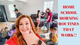 Large Family Homeschool Morning Routine || Daily Rhythm for Mom of 10 || Homeschool Wake-Up Times!