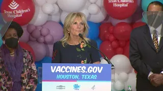 First Lady Dr. Jill Biden visits Houston to encourage pediatric COVID-19 vaccinations