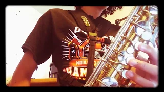 Dark lands march on bari sax