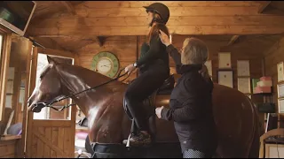 Horse Saddle Rider. Caroline Lindsay. Horse Simulator and Rider Sports Therapy Harwich, UK