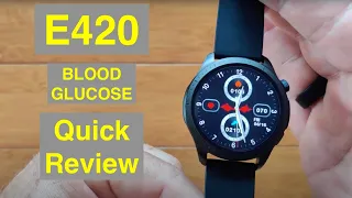 Updated E420 Round IP68 ECG/HR/BP/HRV/Glucose/BodyTemp/SpO2 Health Smartwatch: Quick Overview