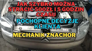 Pochopna decyzja klienta i mechanik znachor