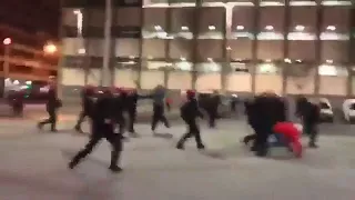 Spartak Moscow and Athletic Bilbao fans clash in the streets!