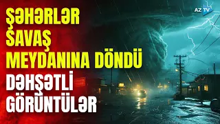 Təbii fəlakət şəhərləri şavaş meydanına çevirdi: təyyarələr dağıntılar altında qaldı