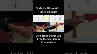 G major blues with open chords! #bluesguitar #12barblues #guitartabs