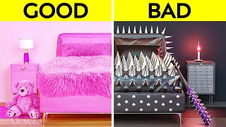 GOOD VS BAD ROOM MAKEOVER CHALLENGE || Incredible BlackPink Crafts & DIY Items for House by 123 GO!