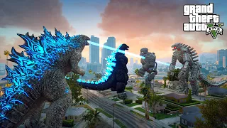 Godzilla Heisei Godzilla vs Mechagodzilla and Mechani Kong EPIC Battle - GTA V Mods