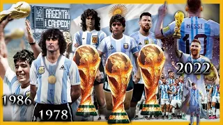 Las 3 COPAS MUNDIALES de Argentina 🇦🇷 | HISTORIA COMPLETA (1978🏆 1986🏆 2022🏆)