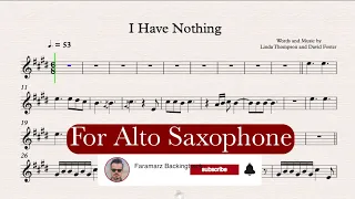I have Nothing - Play along for Alto Sax