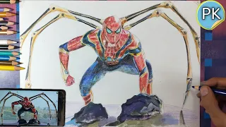How to Coloring iron Spiderman // Spiderman no way home // Step by step