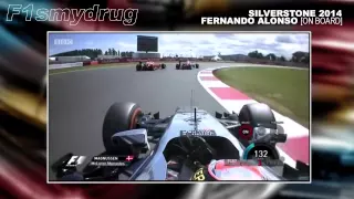 Magnussen Onboard - Silverstone 2014 part3 (Alonso vs Vettel)