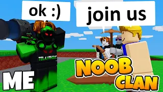 I Tried Out for a NOOB Clan, as an ADMIN (Roblox BedWars)